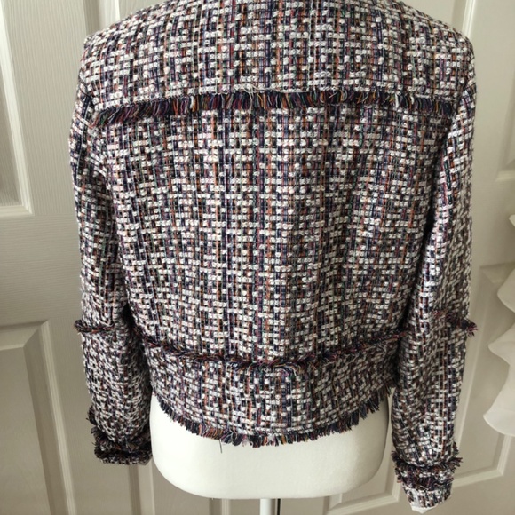Beautiful Carolina Belle cropped, multicolor zip up blazer jacket medium, NWT - Picture 2 of 7